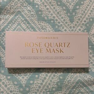 NWT Paper Source Rose Quartz Eye Mask - Soft Pink and Gold